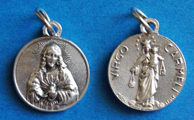 Sacred Heart of Jesus / Our Lady of Mt. Carmel Round Medal